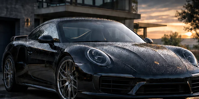 Concept website for Hushwater Auto Detailing, a made-up business